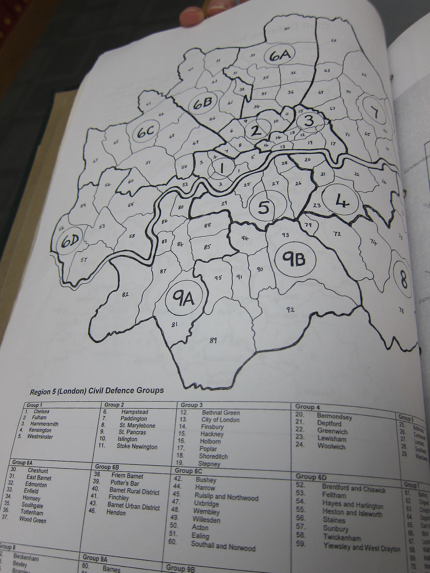 Region 5 London Civil Defence Groups  (photo taken from TNA archive record HO192/ 1547-1595
